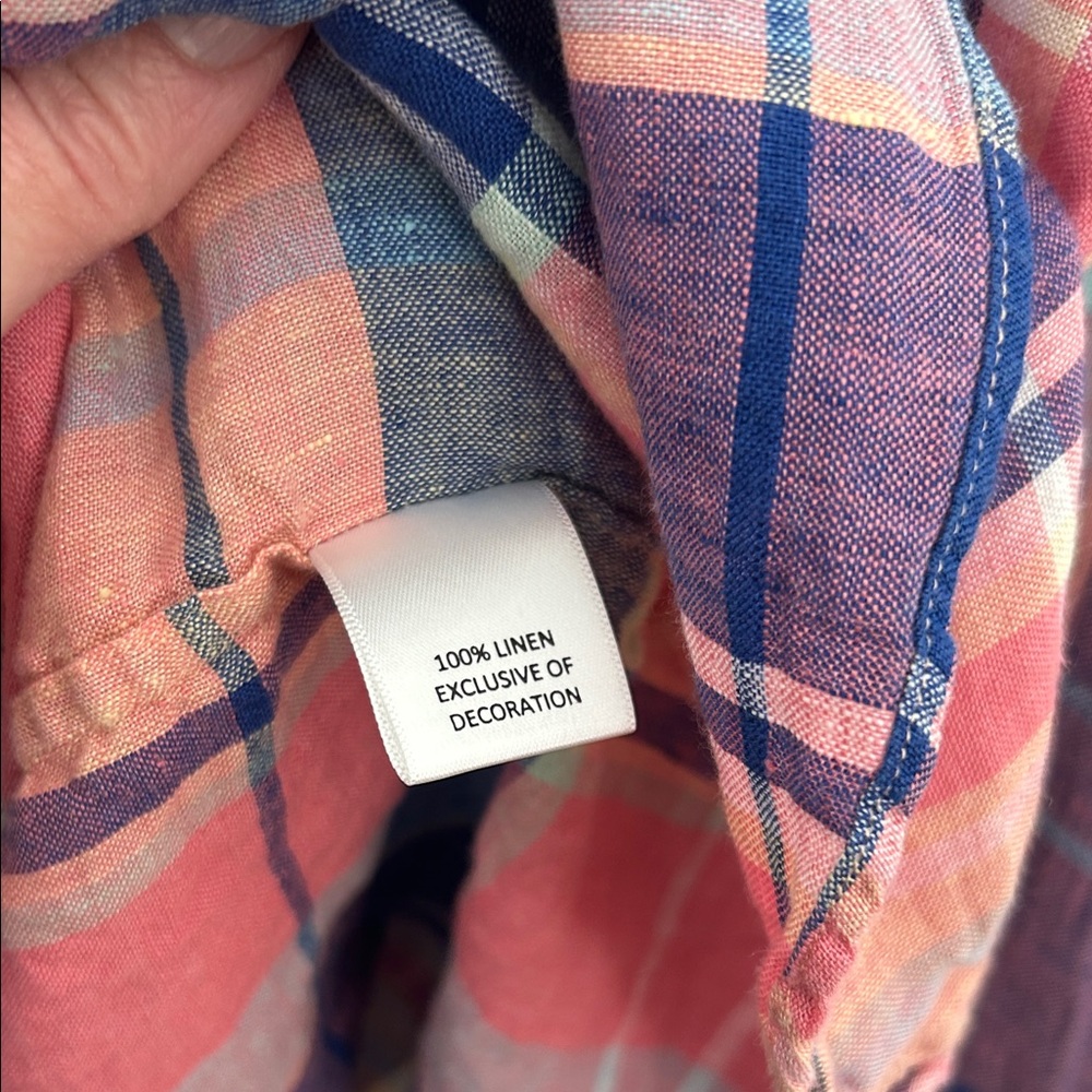 Men’s Daniel Cremieux‎ Pastel Linen Plaid Button Down Shirt Size XL - Picture 3 of 4